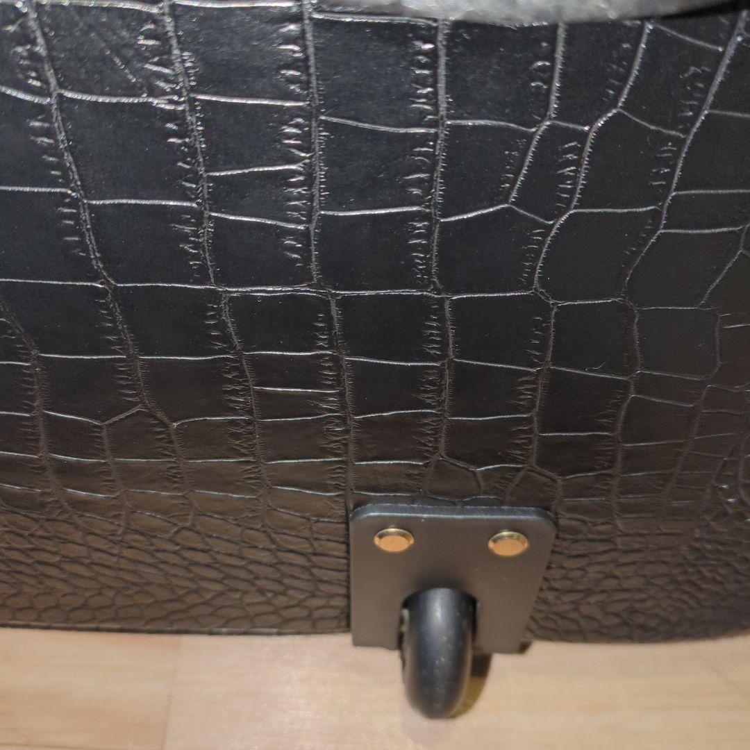 cooco クーコ　クロコ型押しキャリーカート　アルミハンドル　2way 黒