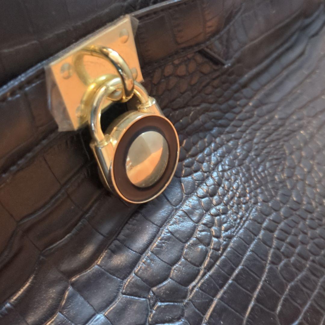 cooco クーコ　クロコ型押しキャリーカート　アルミハンドル　2way 黒