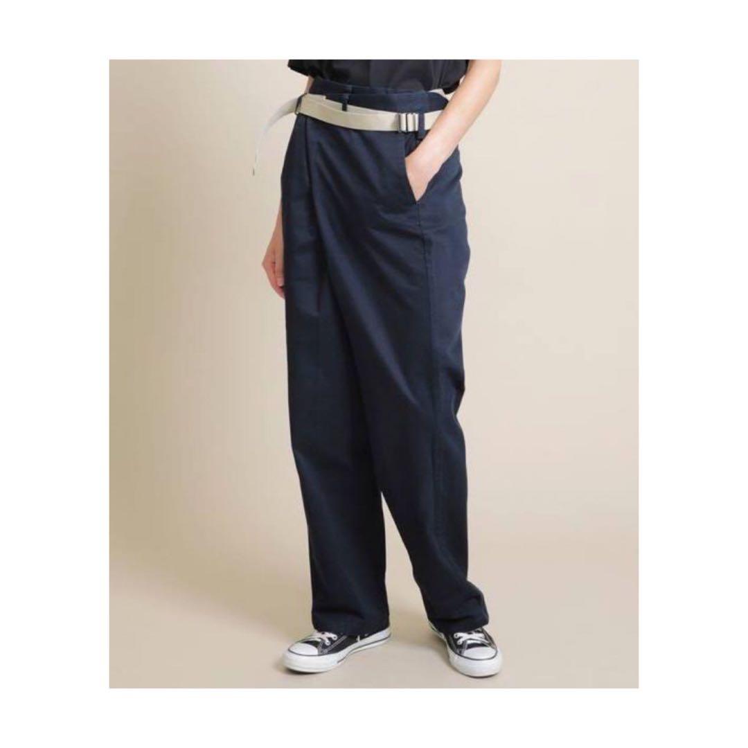 ♯ メゾンエウレカ　ヴィンテージ　リワークチノ　ワイドパンツ　ラップ　ネイビーS