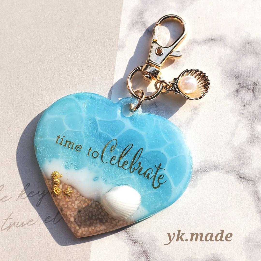 No.203 海デザインレジンキーホルダー ハンドメイド - メルカリ