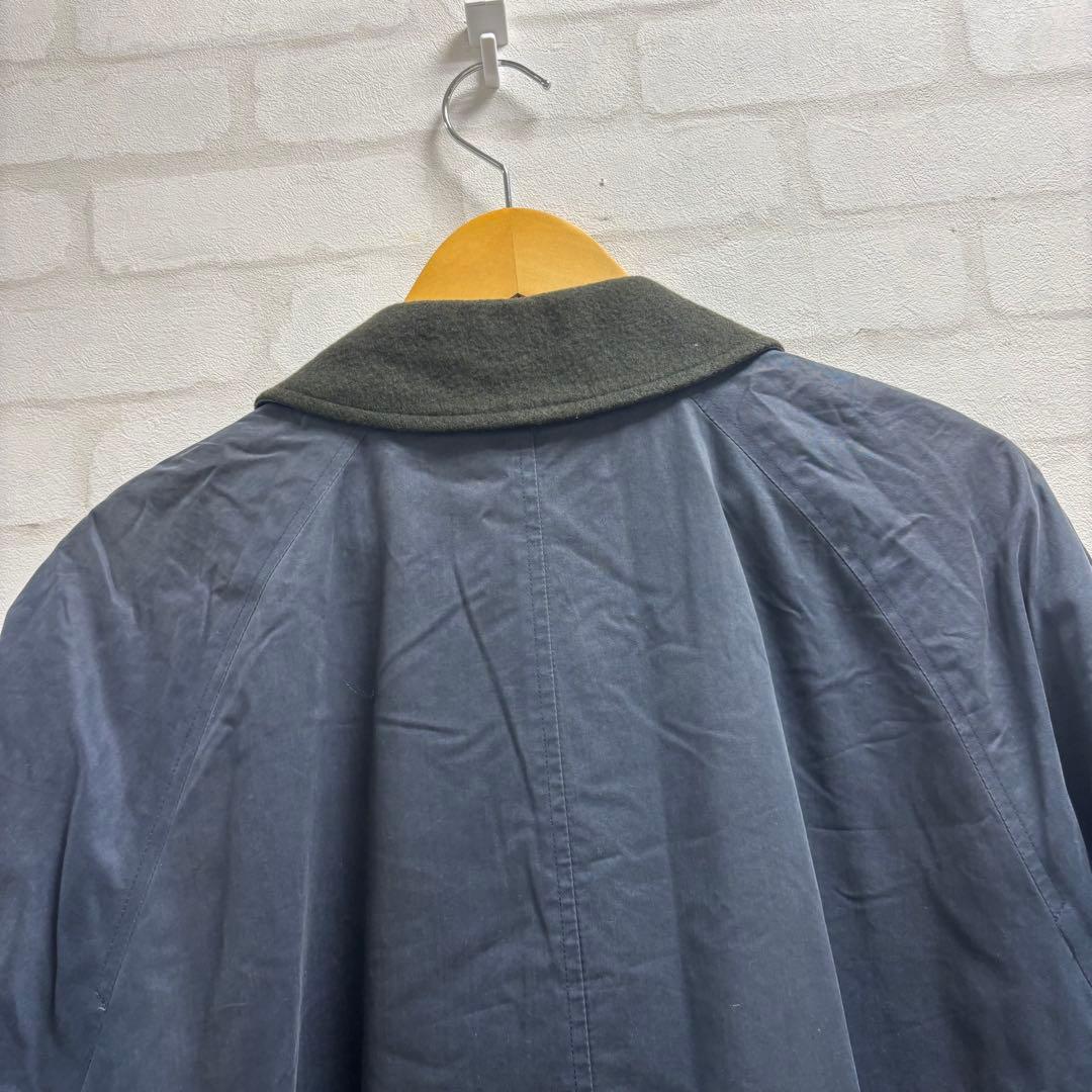 90s Burberry バブアー コート ネイビー ロゴ刺繍 激レア