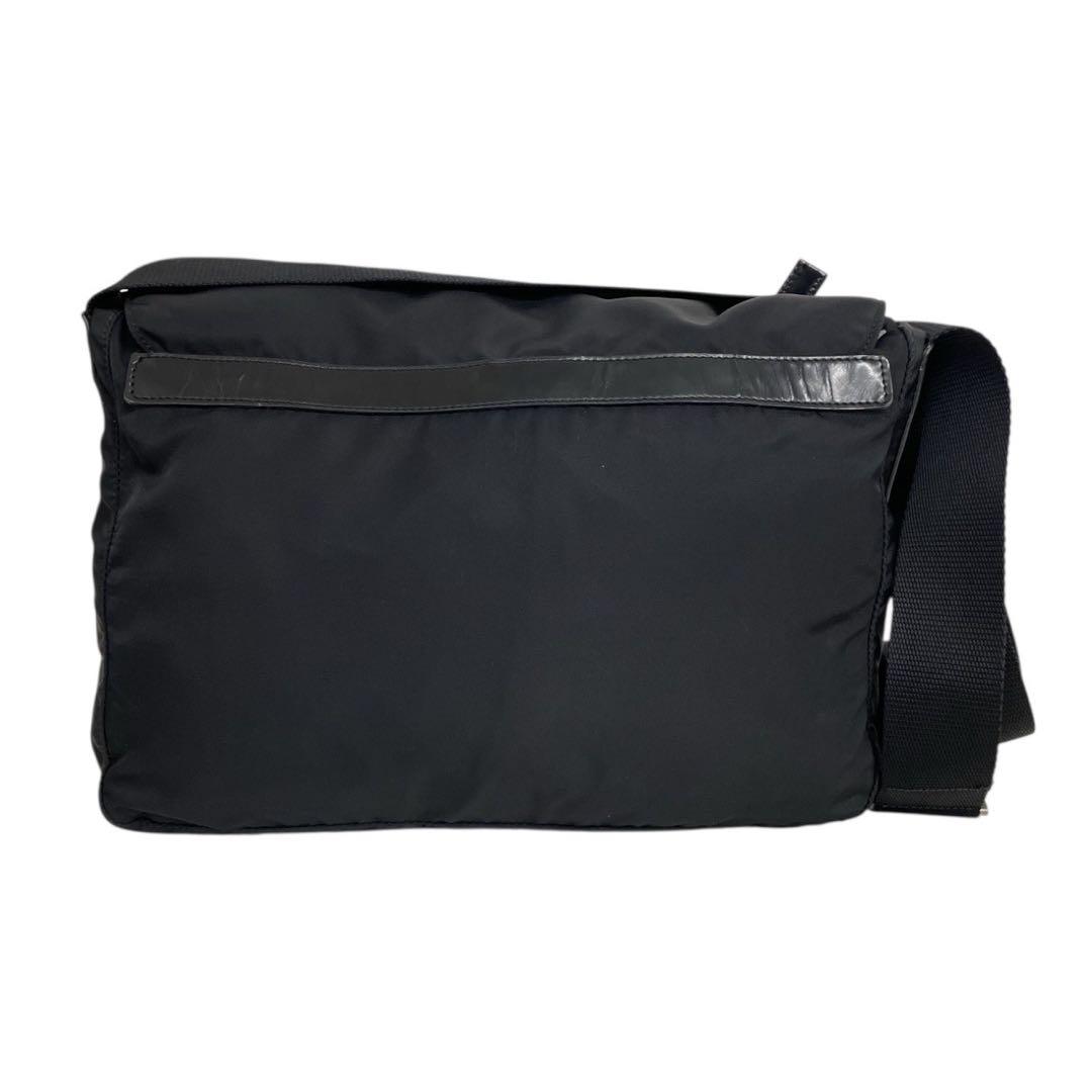 極美品】プラダ 三角ロゴ ナイロン 黒 フラップ ショルダーバッグ 4756