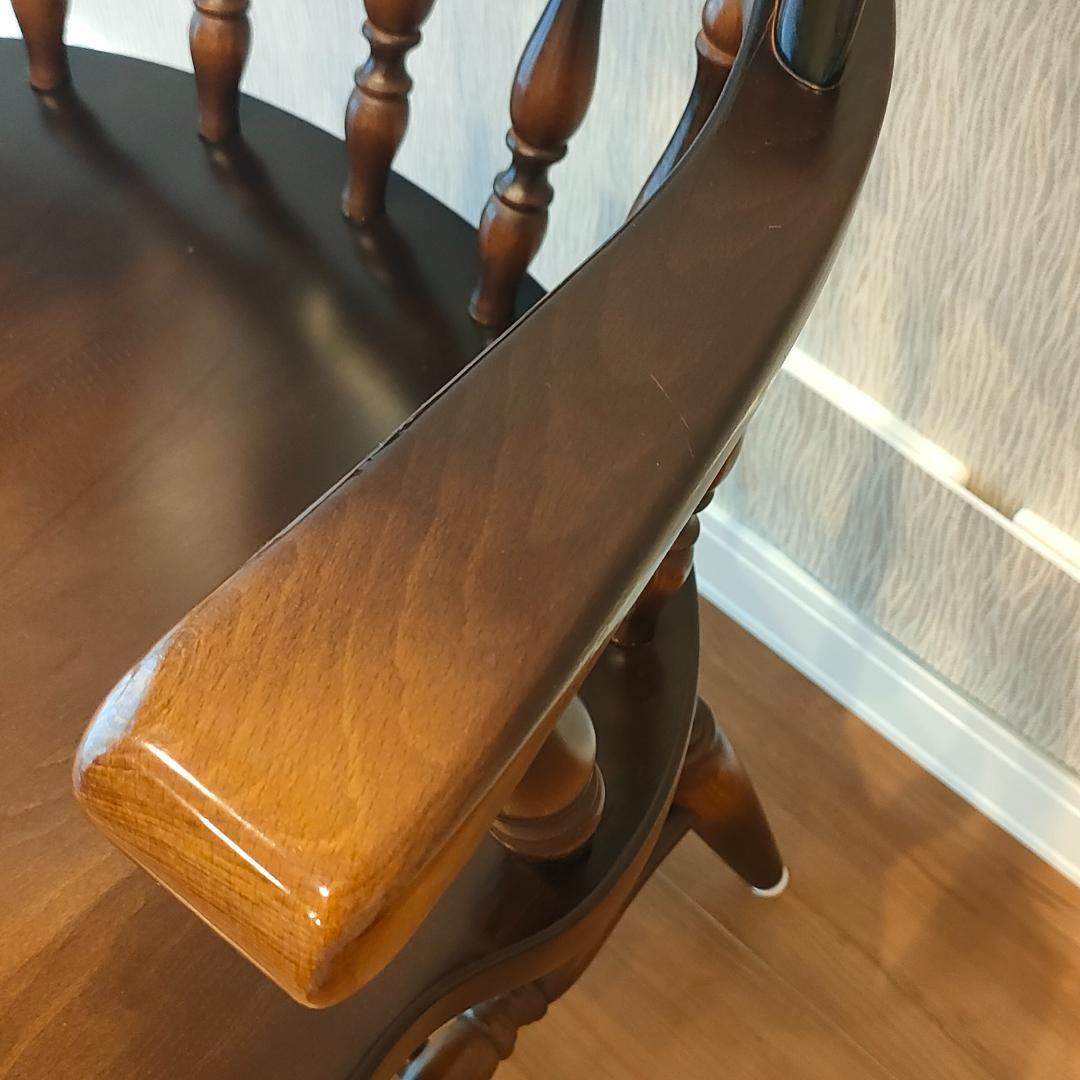 飛騨産業　アームチェア　ダイニングチェア　持ち手　ろくろ脚①