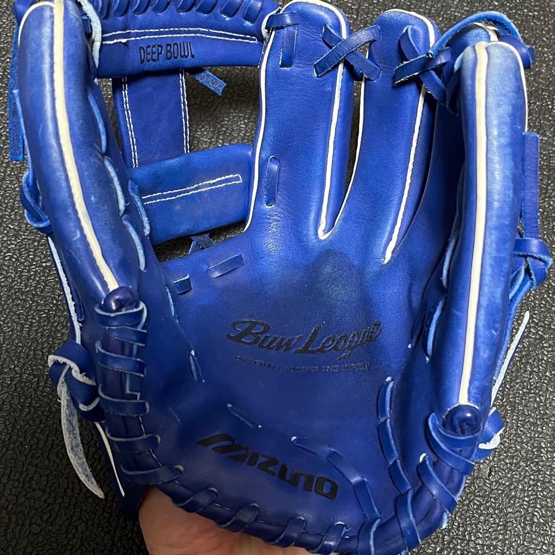 ミズノ Buw League 青ビュー 軟式 野球 グローブ 大人用 青 145