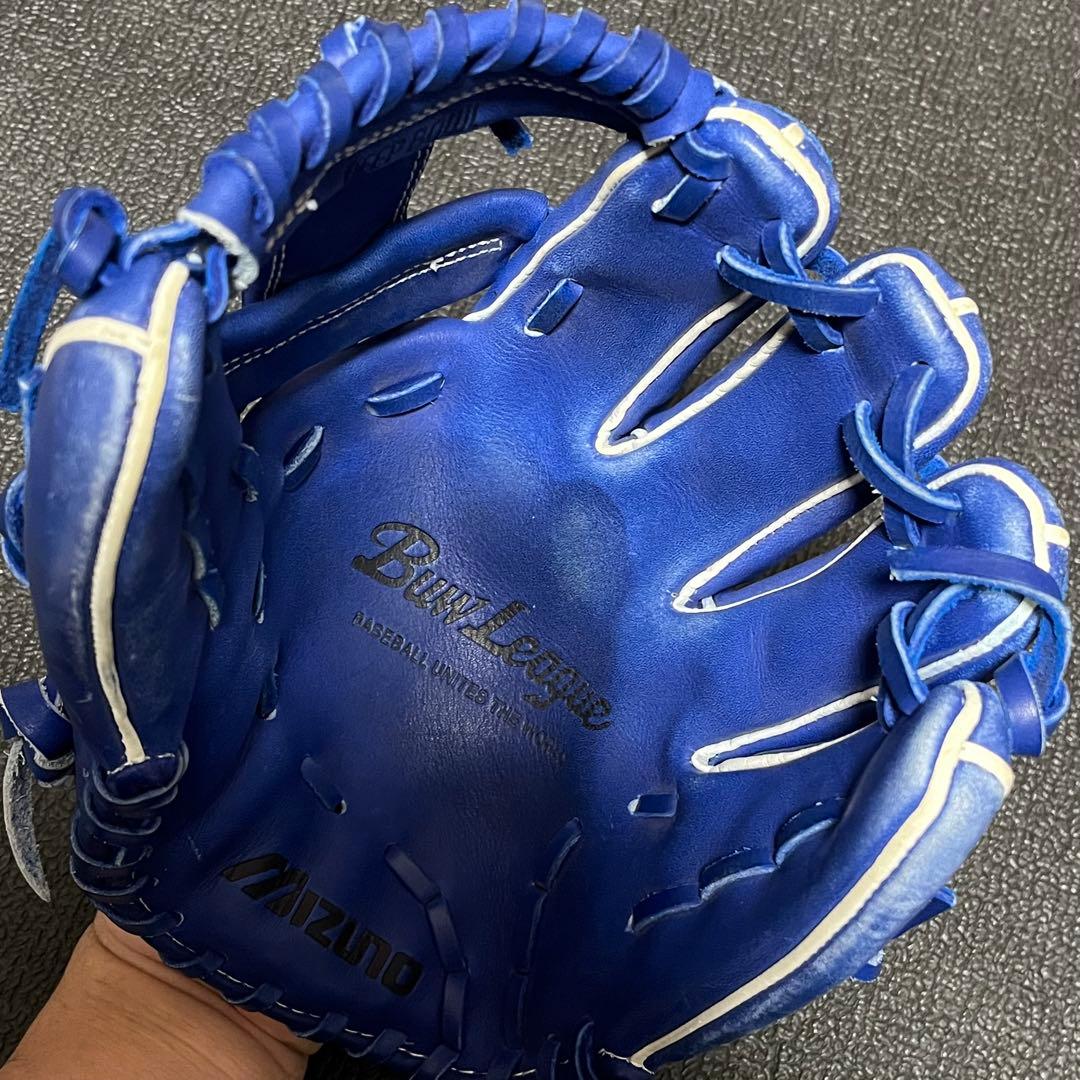 ミズノ Buw League 青ビュー 軟式 野球 グローブ 大人用 青 145