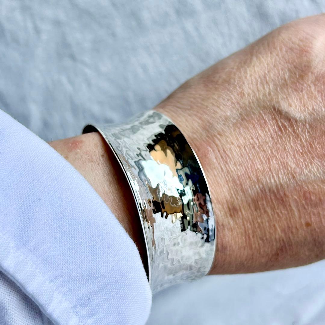 メキシカンジュエリー　ヴィンテージ　バングル　ボーンカフMEXICO刻印あり