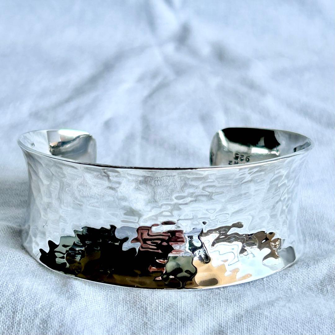 メキシカンジュエリー　ヴィンテージ　バングル　ボーンカフMEXICO刻印あり