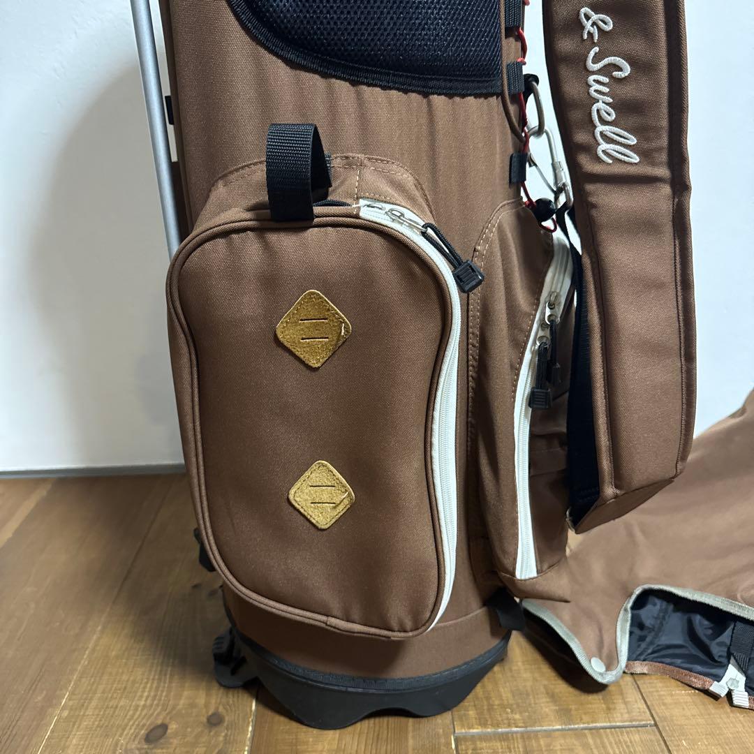 ラフアンドスウェル キャディバッグ　ブラウン　スタンド式