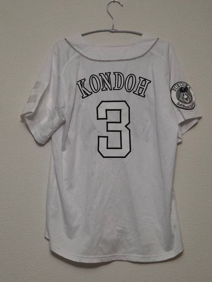 【希少品】ホークス #3 近藤健介 白のキセキ プロコレユニフォーム（サイズM）