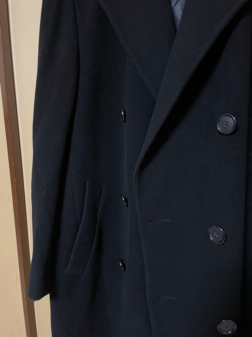 LAUREN Ralph Lauren メンズ ダブルチェスターコート 黒