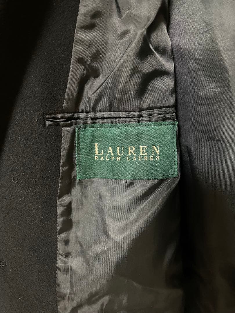 LAUREN Ralph Lauren メンズ ダブルチェスターコート 黒