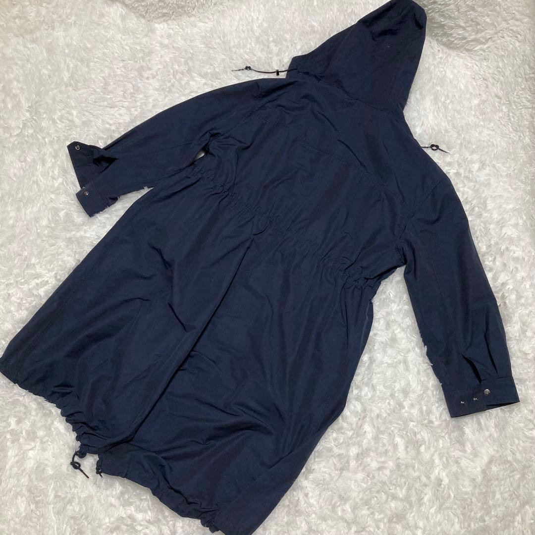 【美品】23区 46 コート ライトタッサーモッズコート ゆったり 体型カバー