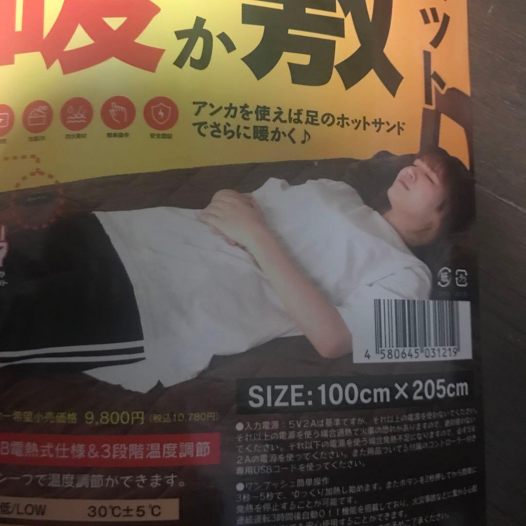 足もと暖か敷パット　電熱ヒーターポケ付