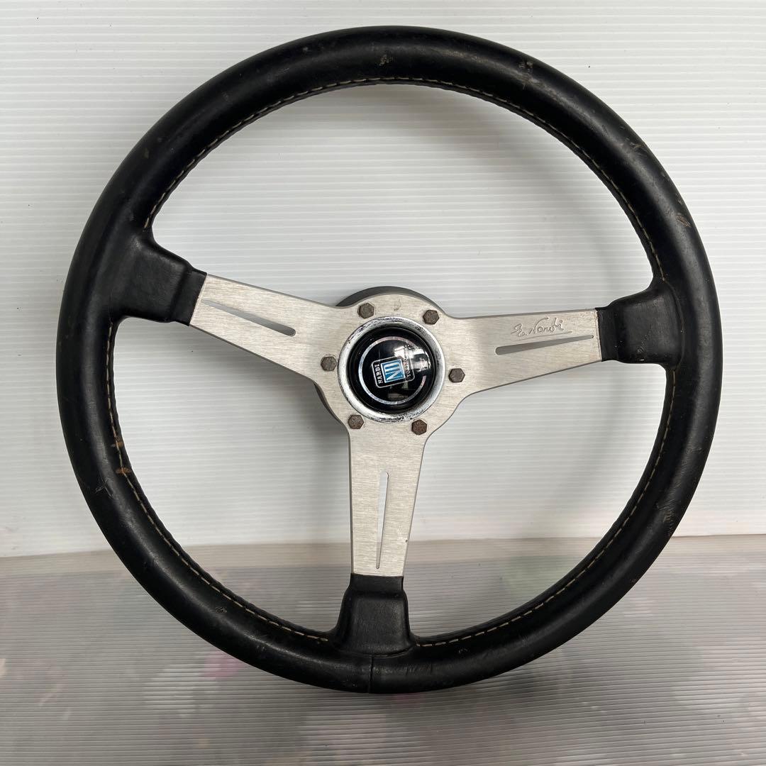 NARDI ナルディクラシックブラックレザー/シルバースポーク ホーン