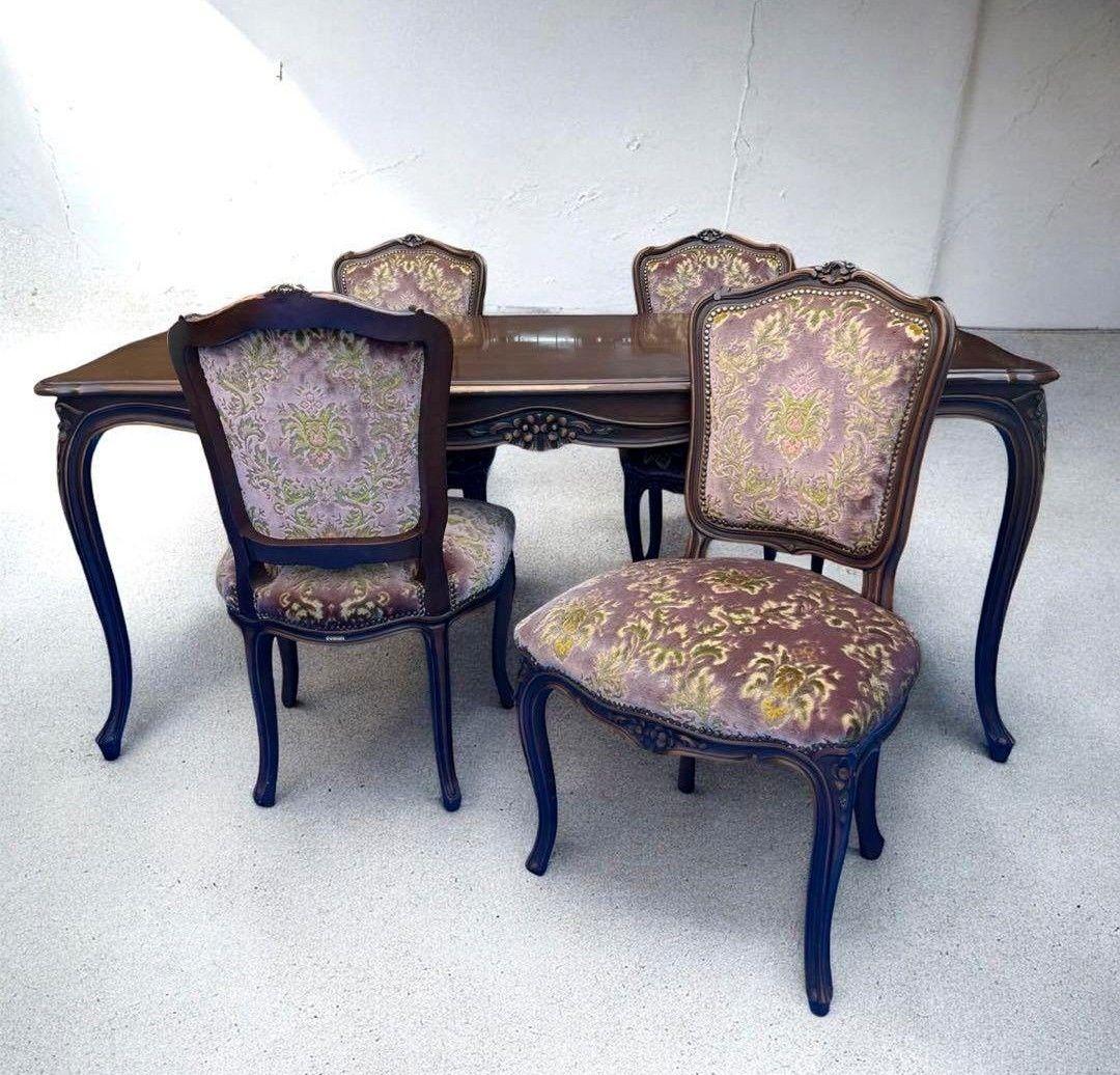 テーブル送料込　カリモク　最高級Domani　猫脚ダイニングセット　椅子送料別