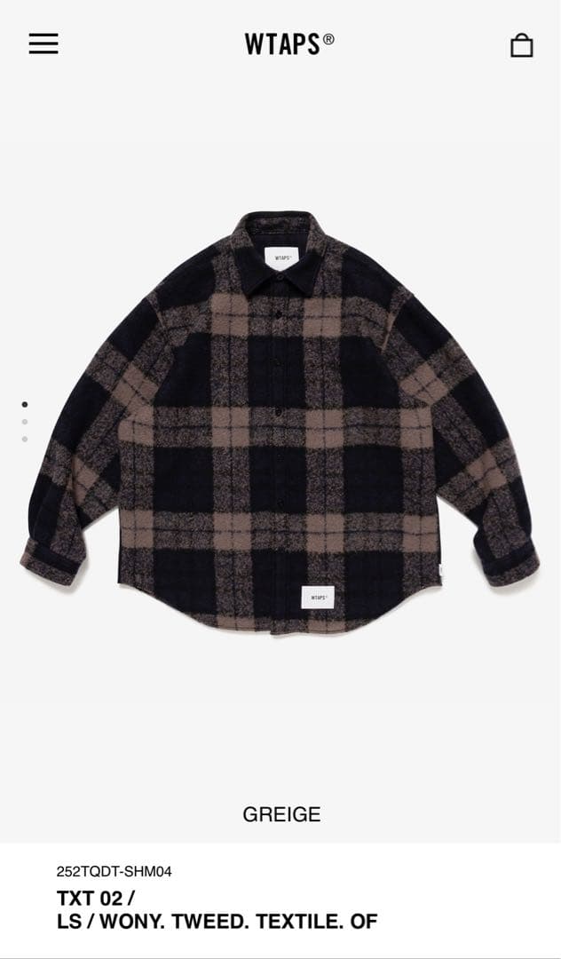 WTAPS TXT02/LS/WONY.TWEED.TEXTILE.OF - メルカリ