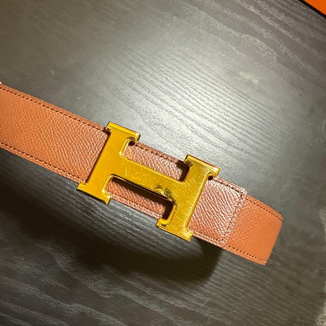HERMES エルメスコンスタンスリバーシブルベルト65 ゴールドバックル　美品