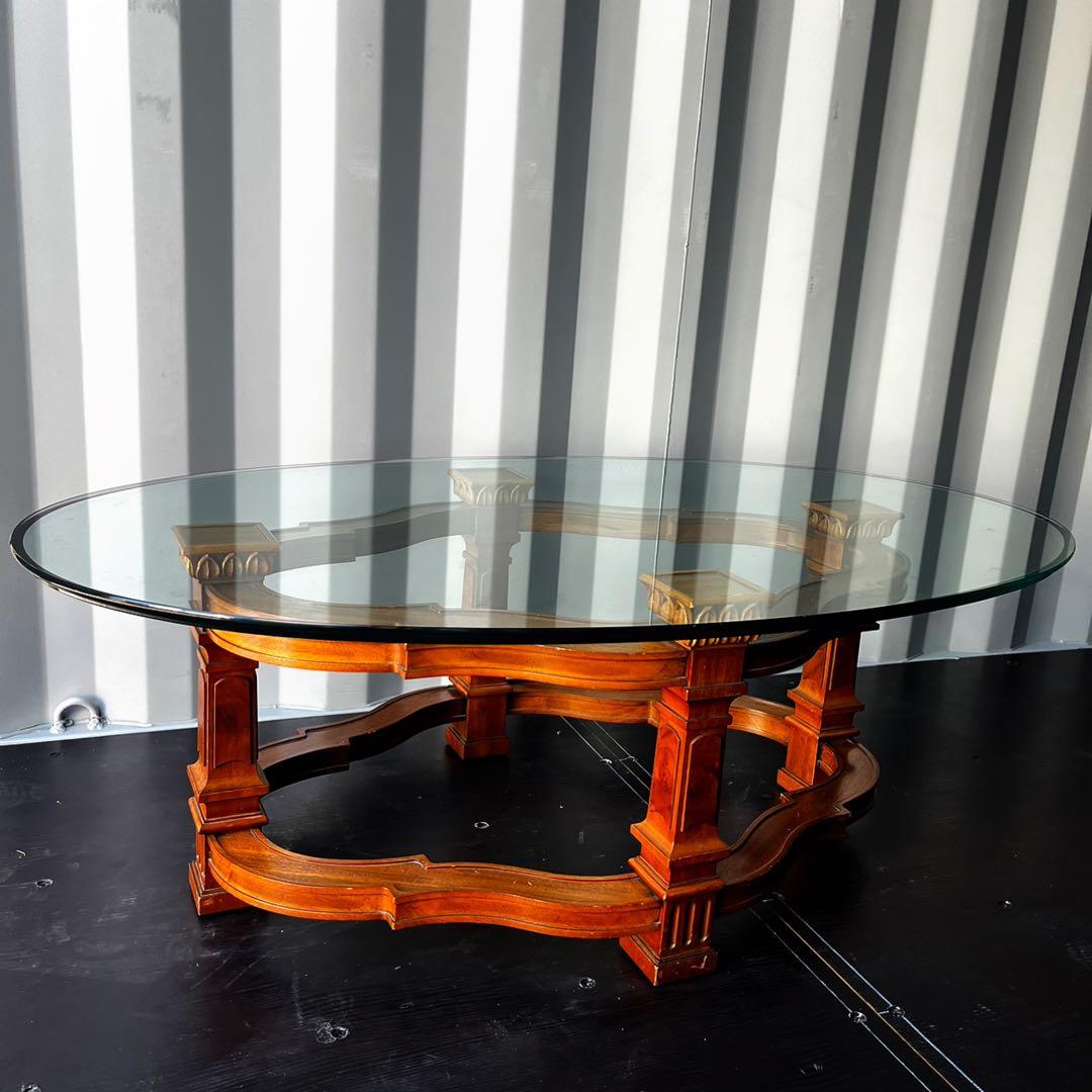 取付無料！ドレクセルヘリテイジ フランチェスカ ガラス天板カクテルテーブル✨