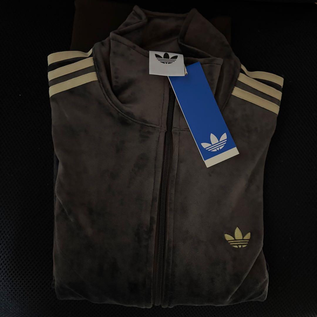 新品2XL⭐️adidasファイヤーバード ベロア トラックトップ ダークブラウン