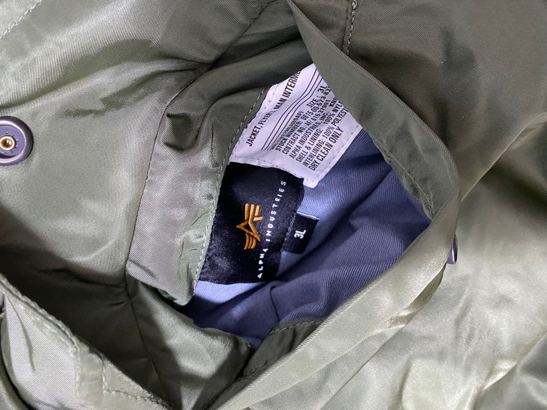 ALPHA MA-1 サイズ3L オリーブ フライトジャケット リバーシブル