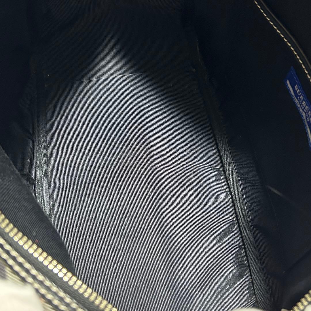 【バーバリーブルーレーベル】 ノバチェック柄 ボストンバッグ 牛革