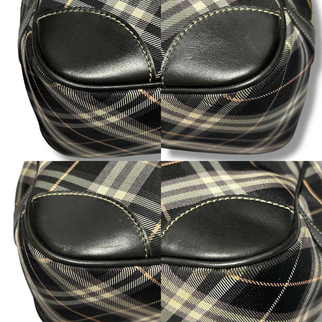 【バーバリーブルーレーベル】 ノバチェック柄 ボストンバッグ 牛革