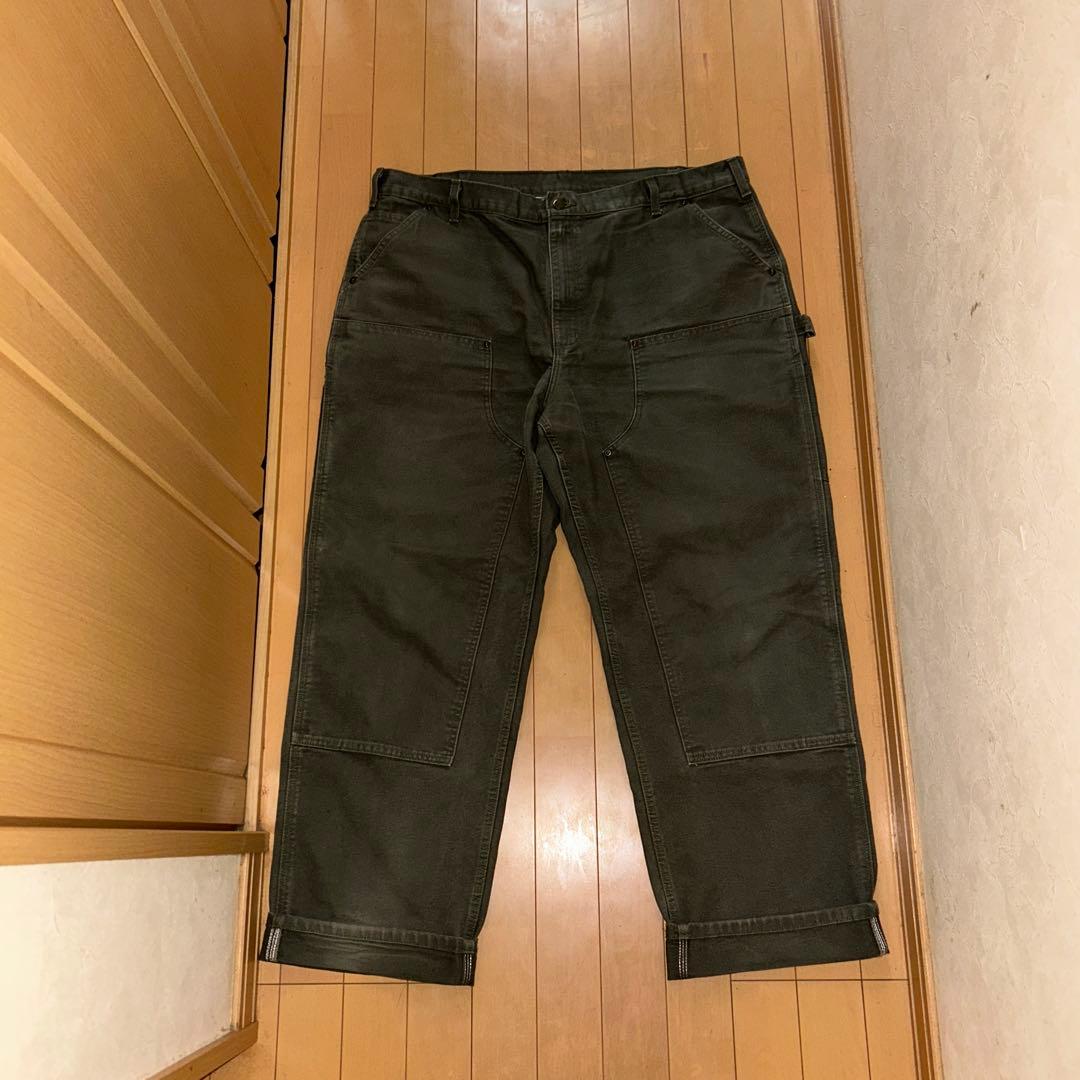カーハート　ダブルニーペインターパンツ　ダック地　モスグリーン