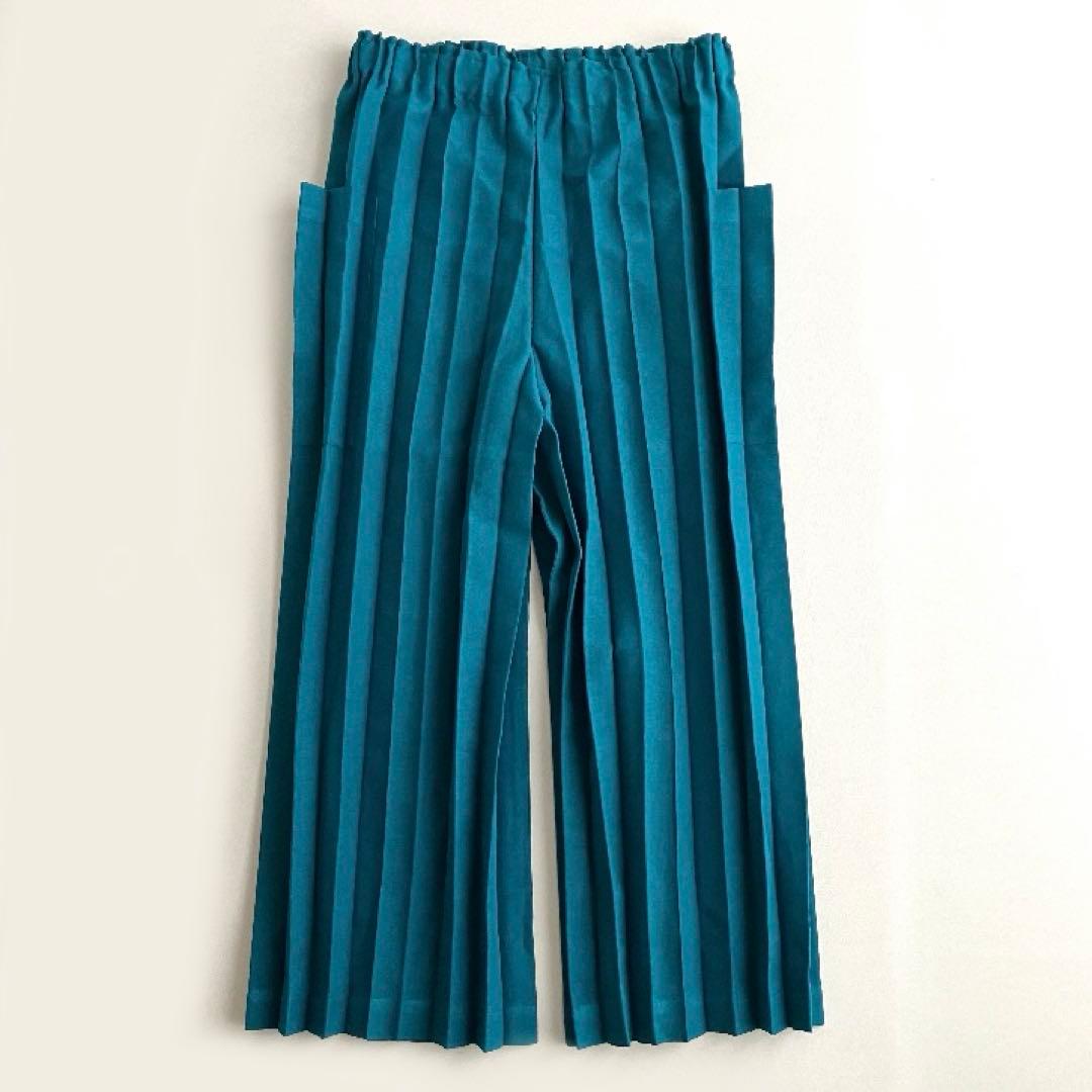 極美品✨ISSEY MIYAKE meポリプリーツパンツ ターコイズブルー