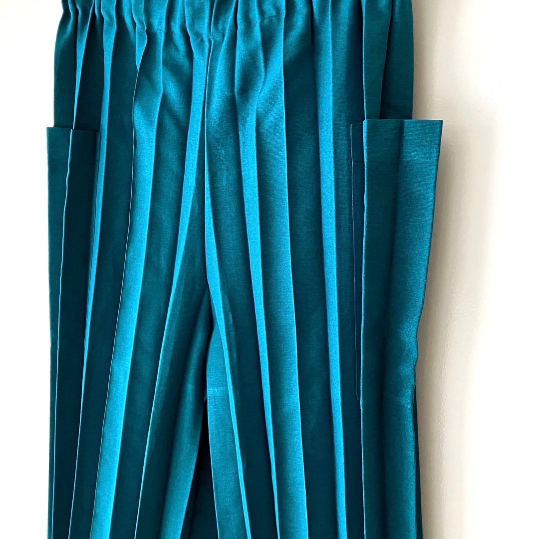 極美品✨ISSEY MIYAKE meポリプリーツパンツ ターコイズブルー