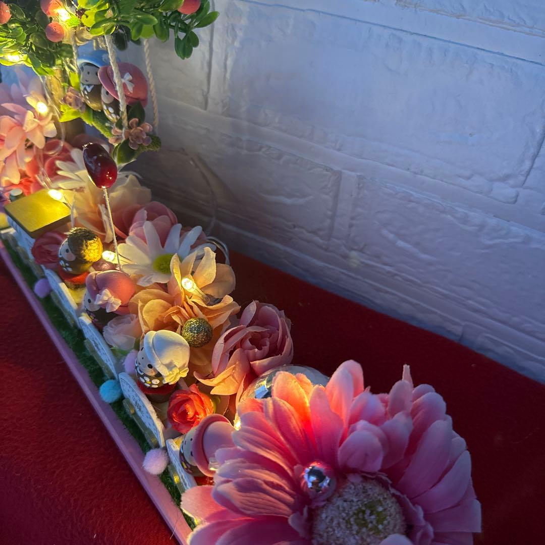 どんぐりアート♡ Xmasタペストリー＆White train ピンキーオブジェ