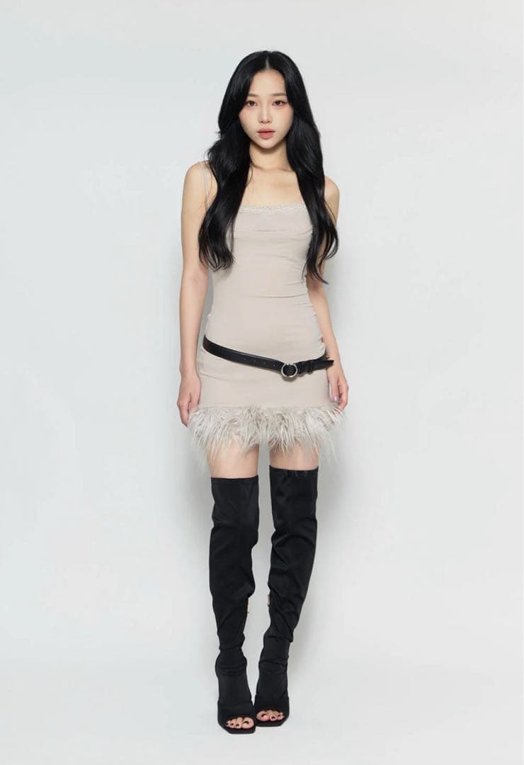 ワンピース Theredthread S layered fluff dress mini