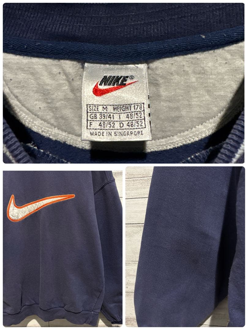 即完売モデル】ナイキビック刺繍ロゴ 白タグ 人気デザイン スウェット