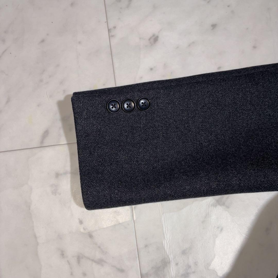 未使用級/L シップス　チェスターコート　super160 メリノウール　紺