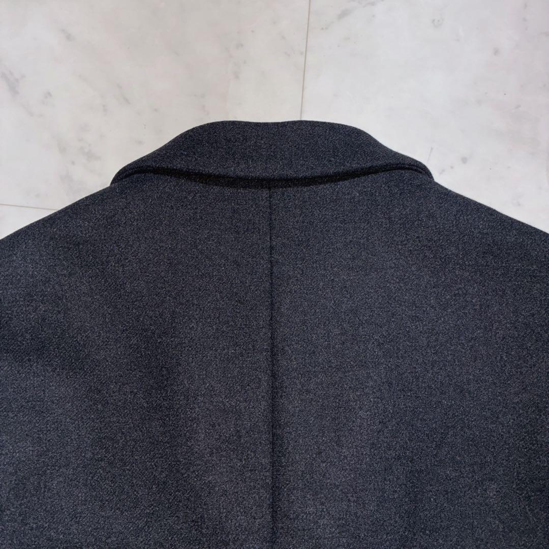 未使用級/L シップス　チェスターコート　super160 メリノウール　紺