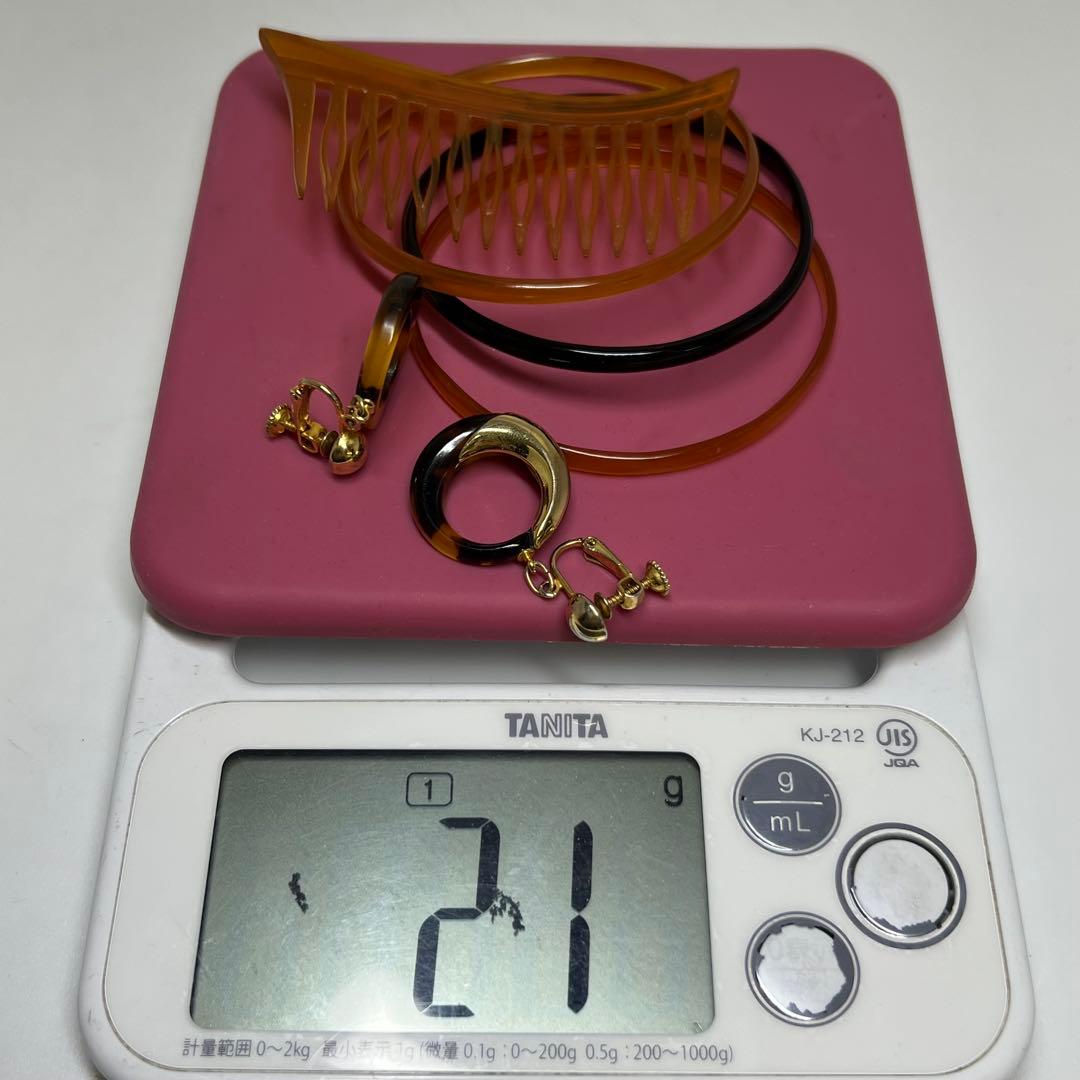 本白鼈甲 バングル 3本 くし 21g 東K7-1229☆2F