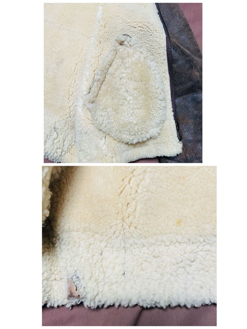 B-3 ムートンジャケット シープスキン ボアブルゾン L フライトジャケット