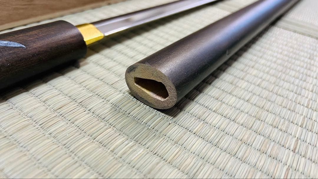 模造刀 座頭市 仕込杖 尾形刀剣 楕円古式鞘 箱付き 251110-3