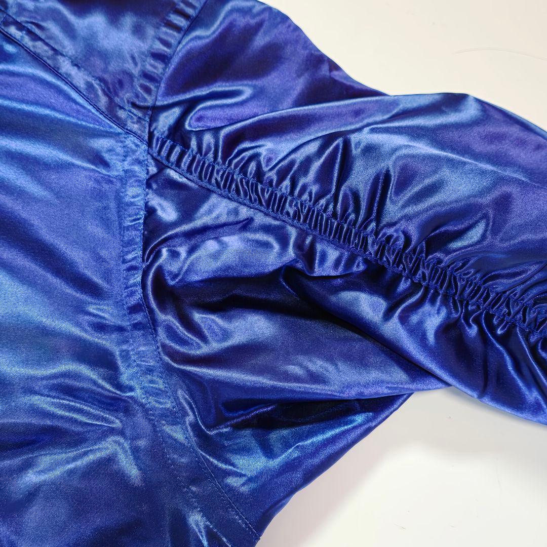 【美品】MIZUNO 野球部 グランドコート グラコン ジャンパー 青系 光沢