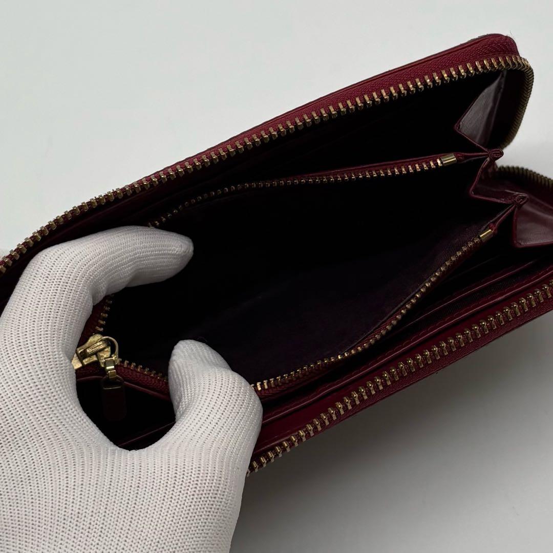 【美品】 BURBERRY レザー 長財布 ノバチェック プレート ボルドー