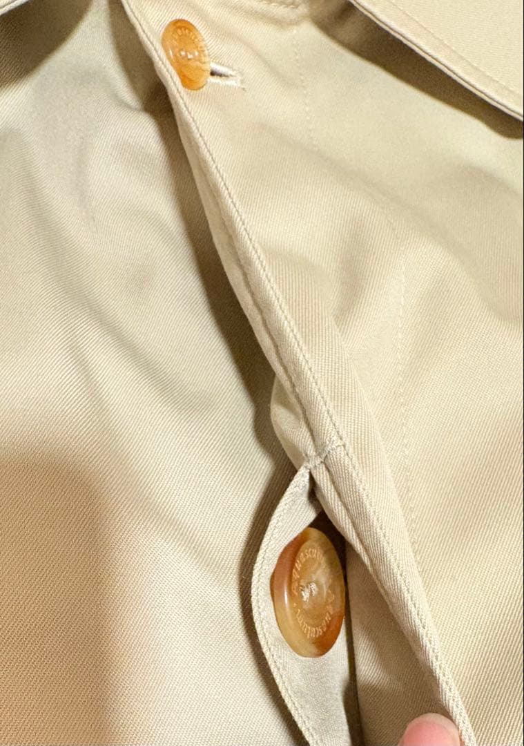 Aquascutum ベージュ ステンカラーコートメンズ　裏地付き　M