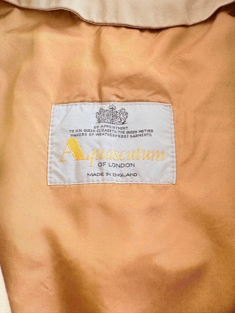 Aquascutum ベージュ ステンカラーコートメンズ　裏地付き　M