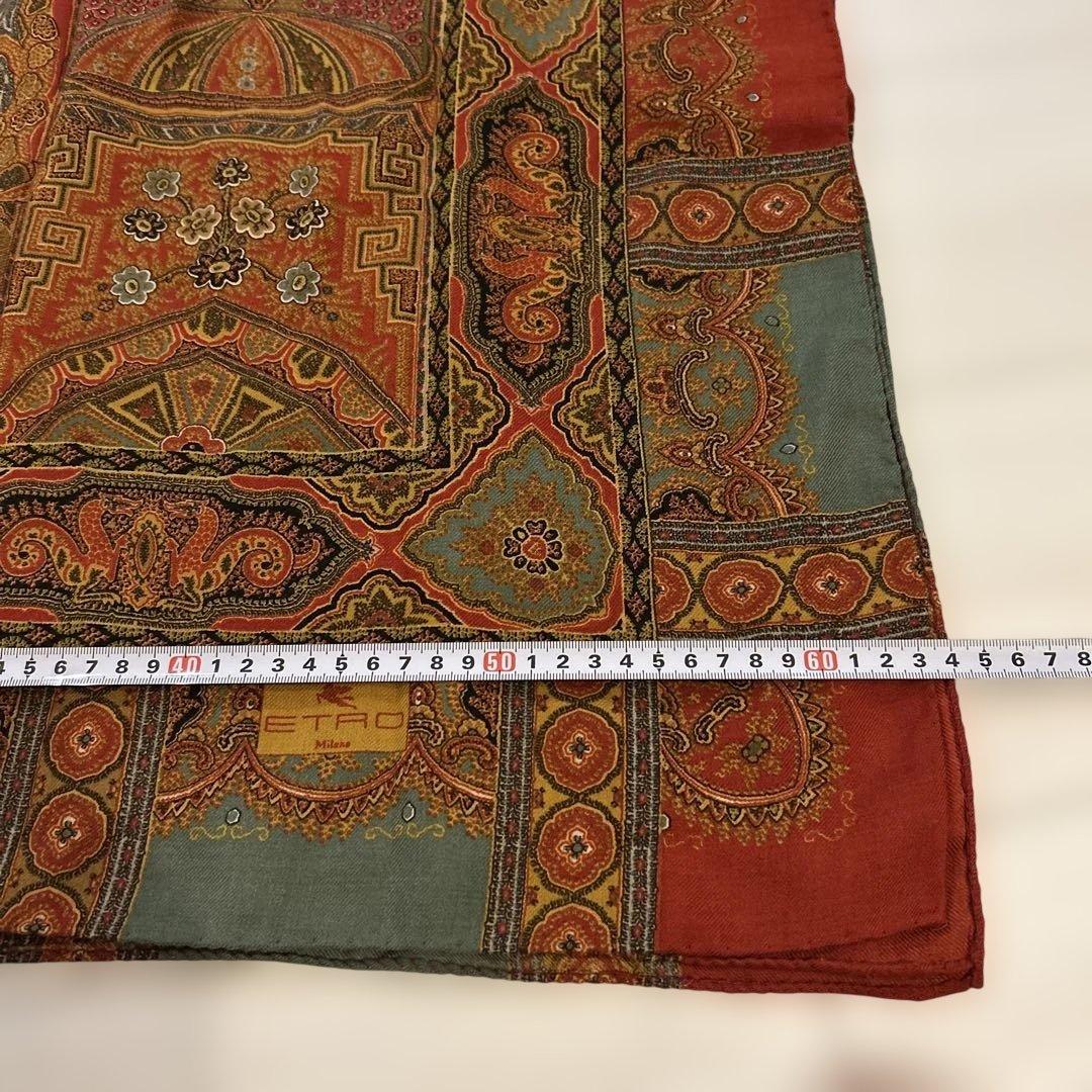 ETRO ペイズリー柄 大判ストール 正方形