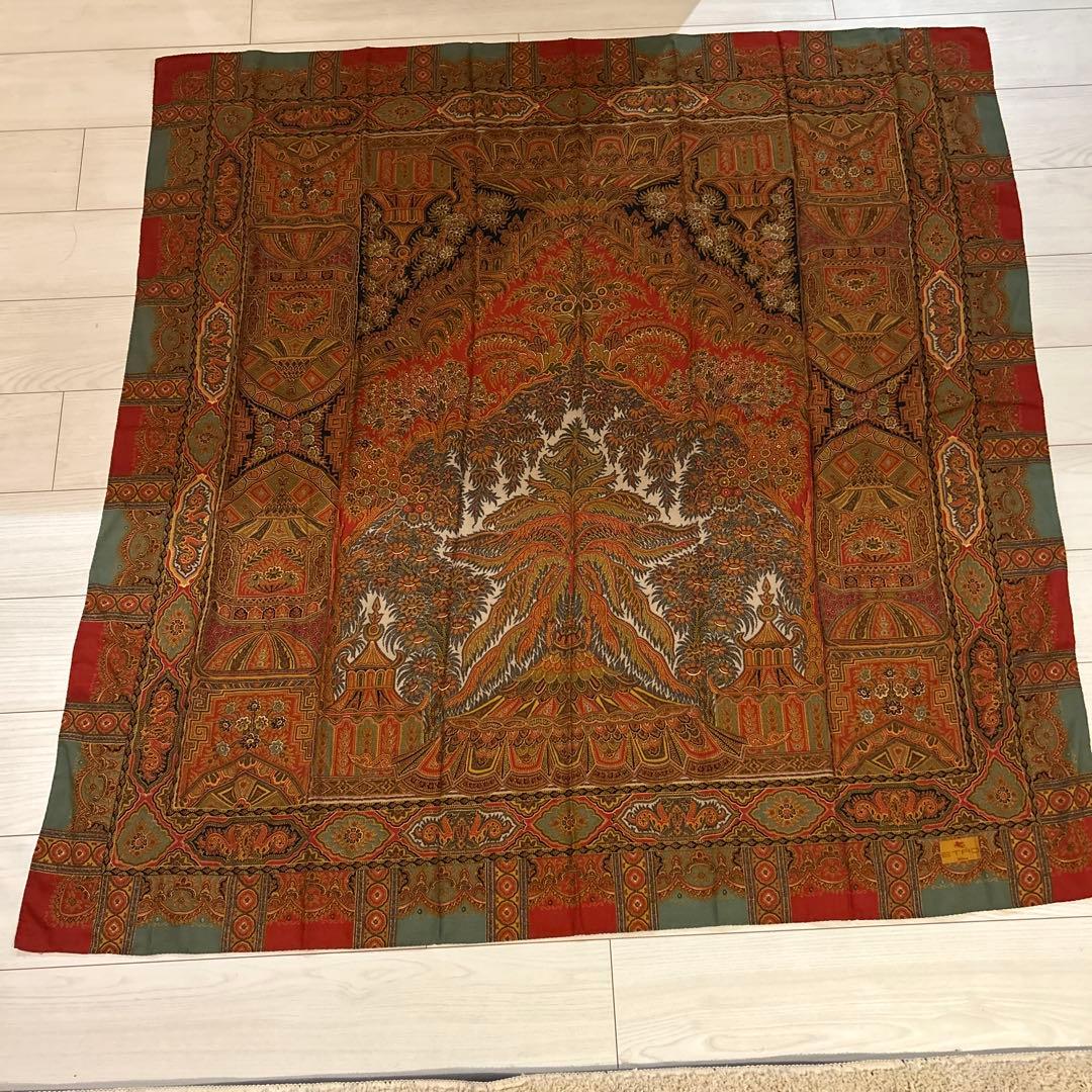 ETRO ペイズリー柄 大判ストール 正方形