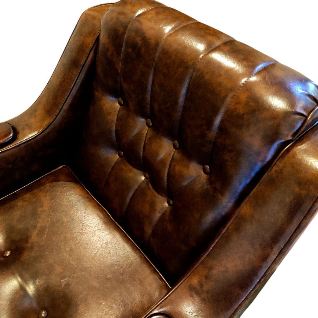【美品】ヴィンテージソファ ミッドセンチュリー レザー ラウンドチェア