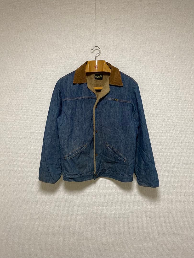70s USA製 Wrangler デニムボアジャケット ランチコート ランチ