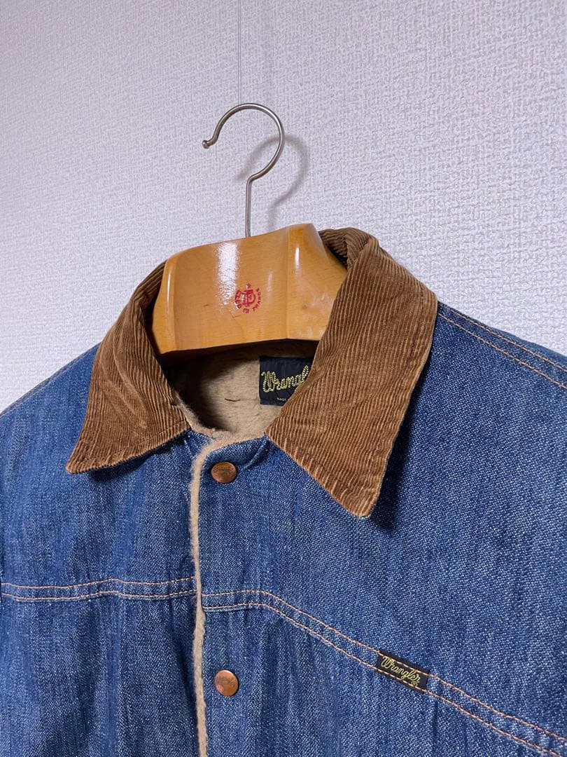 70s USA製 Wrangler デニムボアジャケット ランチコート ランチ