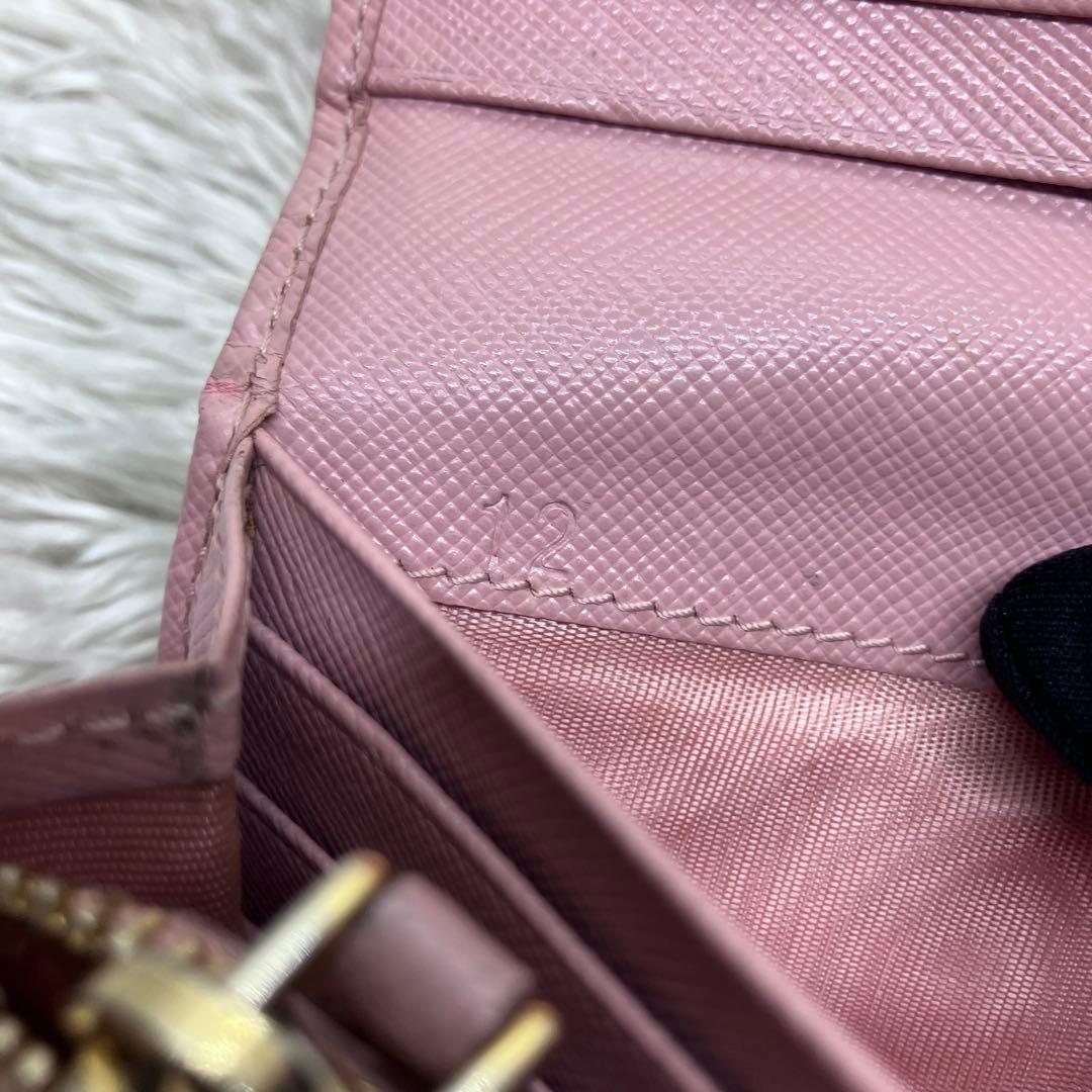 美品✨PRADA サフィアーノ リボン フラップ　長財布