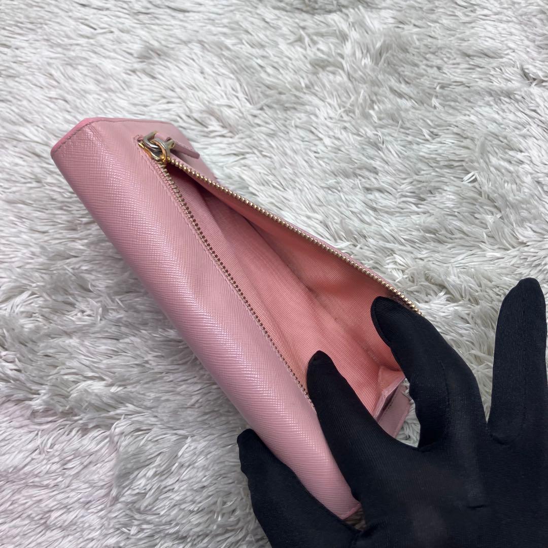 美品✨PRADA サフィアーノ リボン フラップ　長財布
