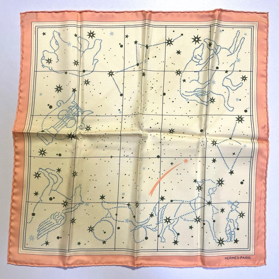 HERMES 星座柄 シルクスカーフ　カレ45 ミニ・スカーフ　エルメス　正規品