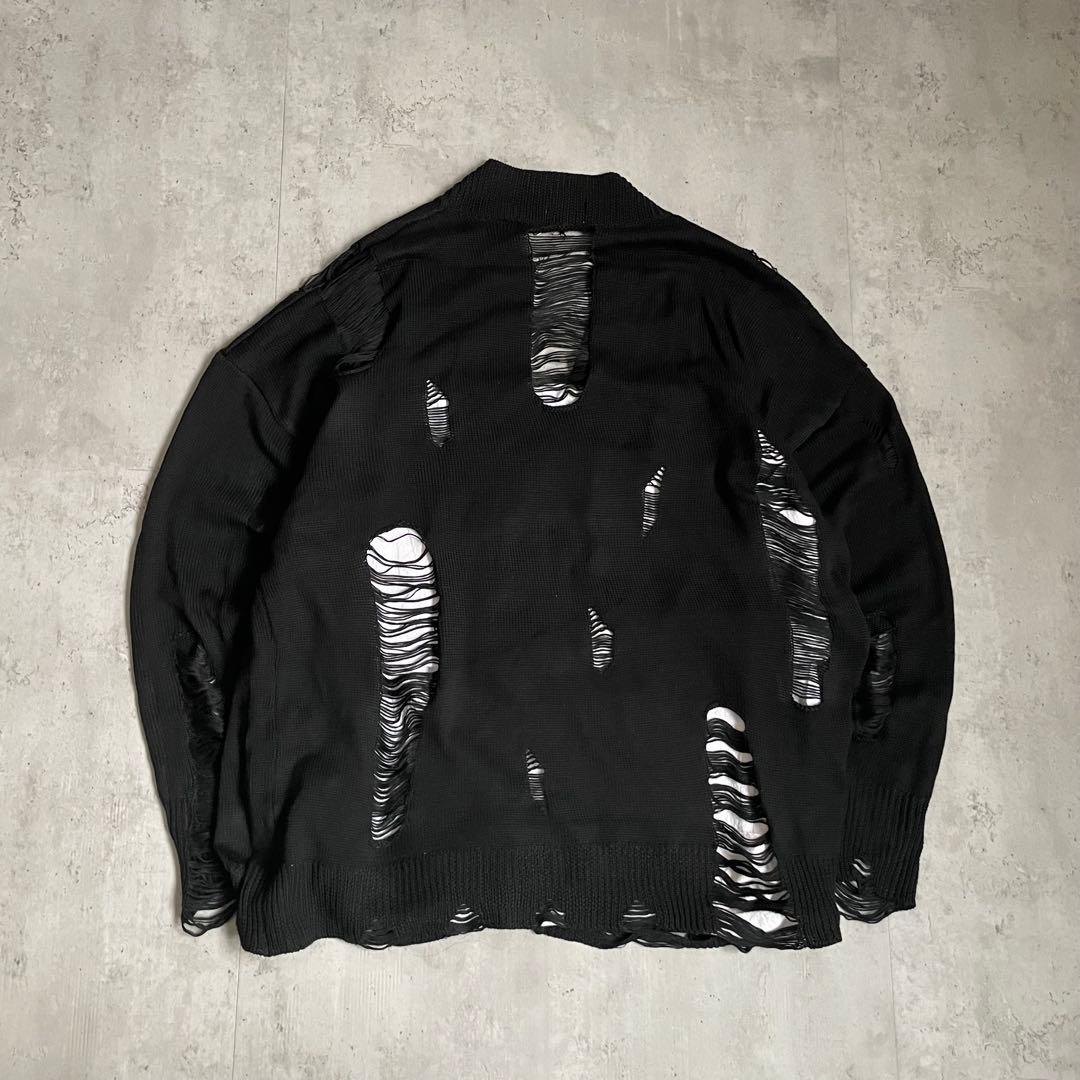 00's vintage ダメージ　ニットカーディガン　襤褸　ボロボロ　グランジ